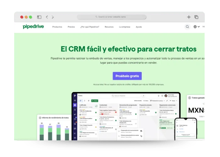 PipeDrive características, opiniones, precios y mas