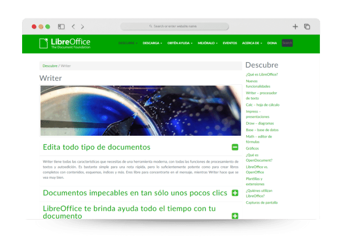LibreOffice Writer características, opiniones, precios y mas