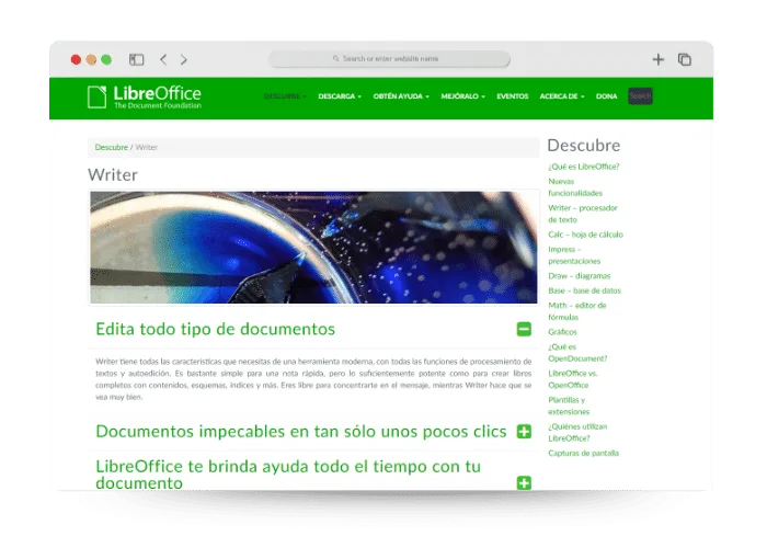 LibreOffice Writer características, opiniones, precios y mas
