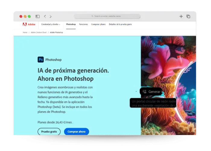 adobe photoshop características, opiniones, precios y mas