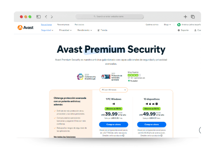Avast Premium Security características, opiniones, precios y mas