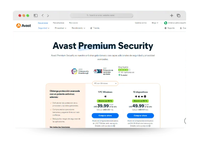 Avast Premium Security características, opiniones, precios y mas