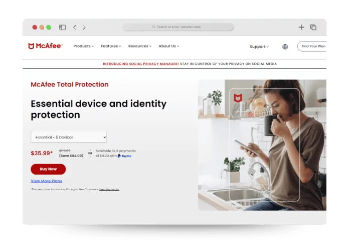 McAfee Total Protection características, opiniones, precios y mas