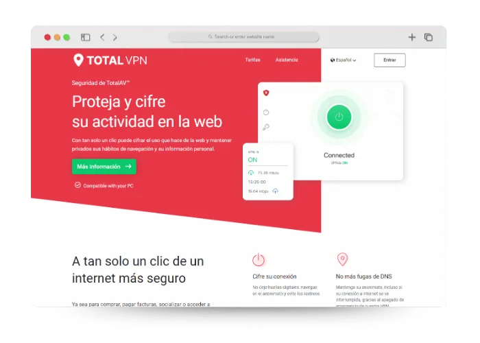 Total VPN características, opiniones y mas